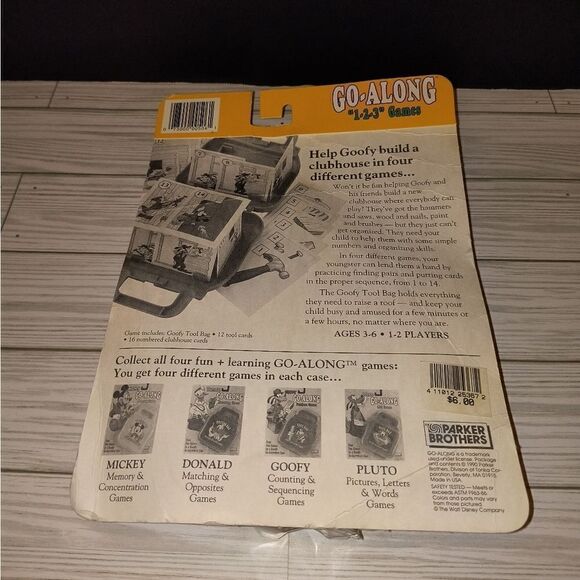 Parker Brothers Vintage 1990 Disney GOOFY GO-ALONG 1-2-3 Game Carry Case New - Picture 4 of 7